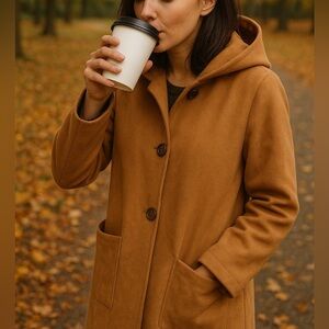 Laprimo Brushed Faux Suede Hooded Coat